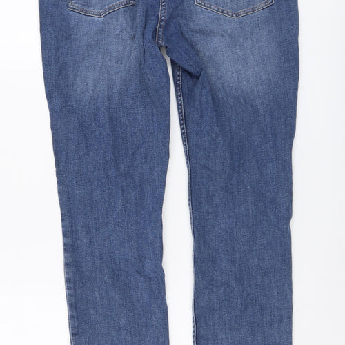 NEXT Womens Blue Cotton Skinny Jeans Size 12 L29 in Regular Button