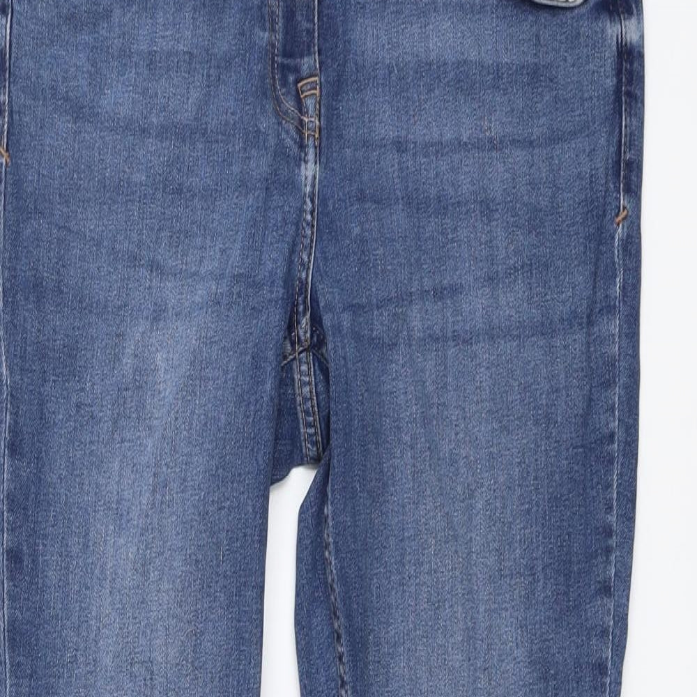 NEXT Womens Blue Cotton Skinny Jeans Size 12 L29 in Regular Button
