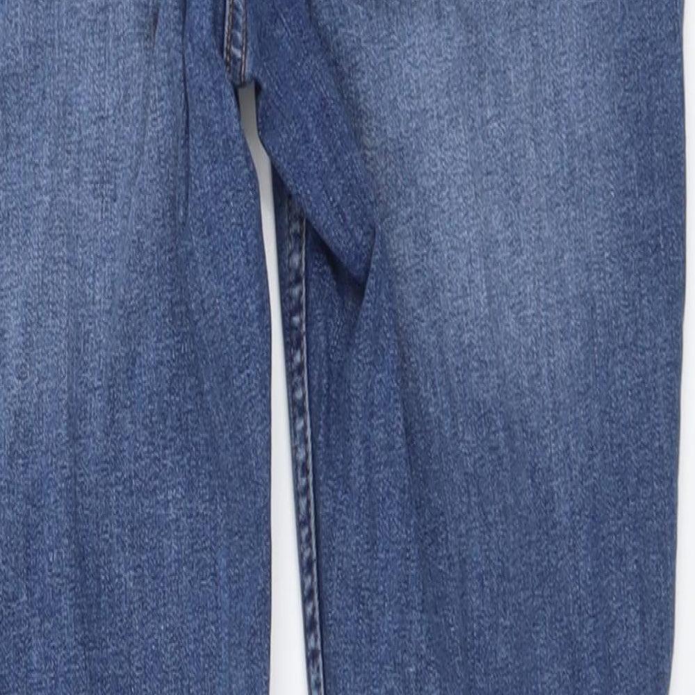NEXT Womens Blue Cotton Skinny Jeans Size 12 L29 in Regular Button