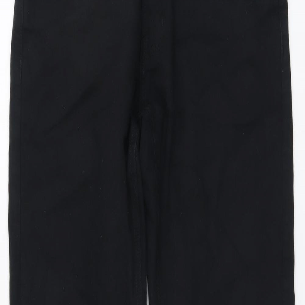 Marks and Spencer Mens Black Cotton Straight Jeans Size 32 in L33 in Slim Button