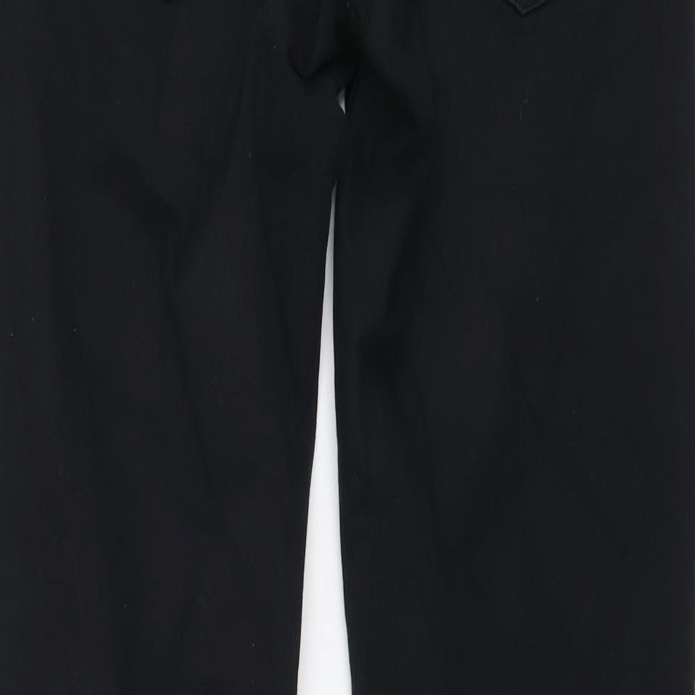 Marks and Spencer Mens Black Cotton Straight Jeans Size 32 in L33 in Slim Button