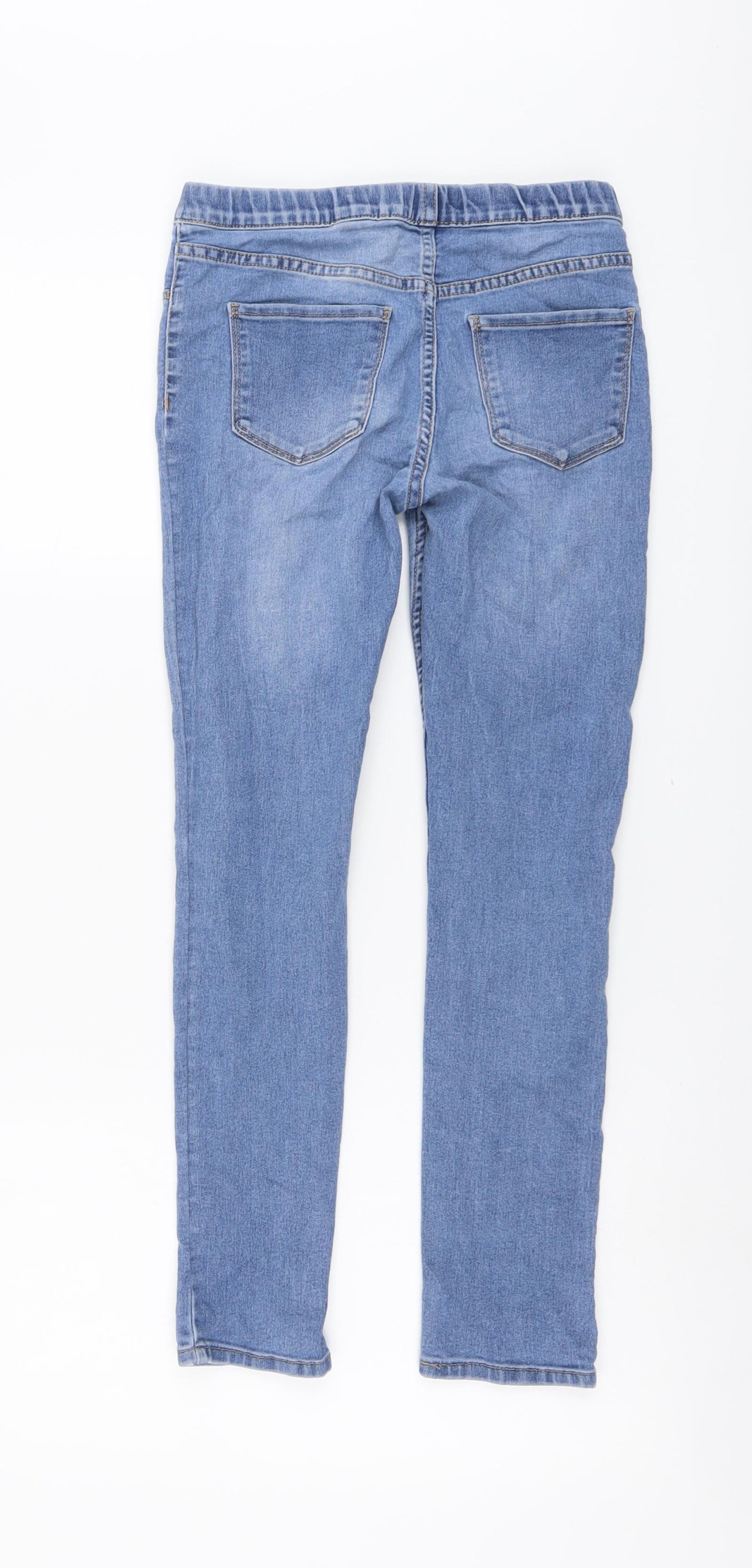 H&M Girls Blue Cotton Jegging Jeans Size 10-11 Years Regular Pullover