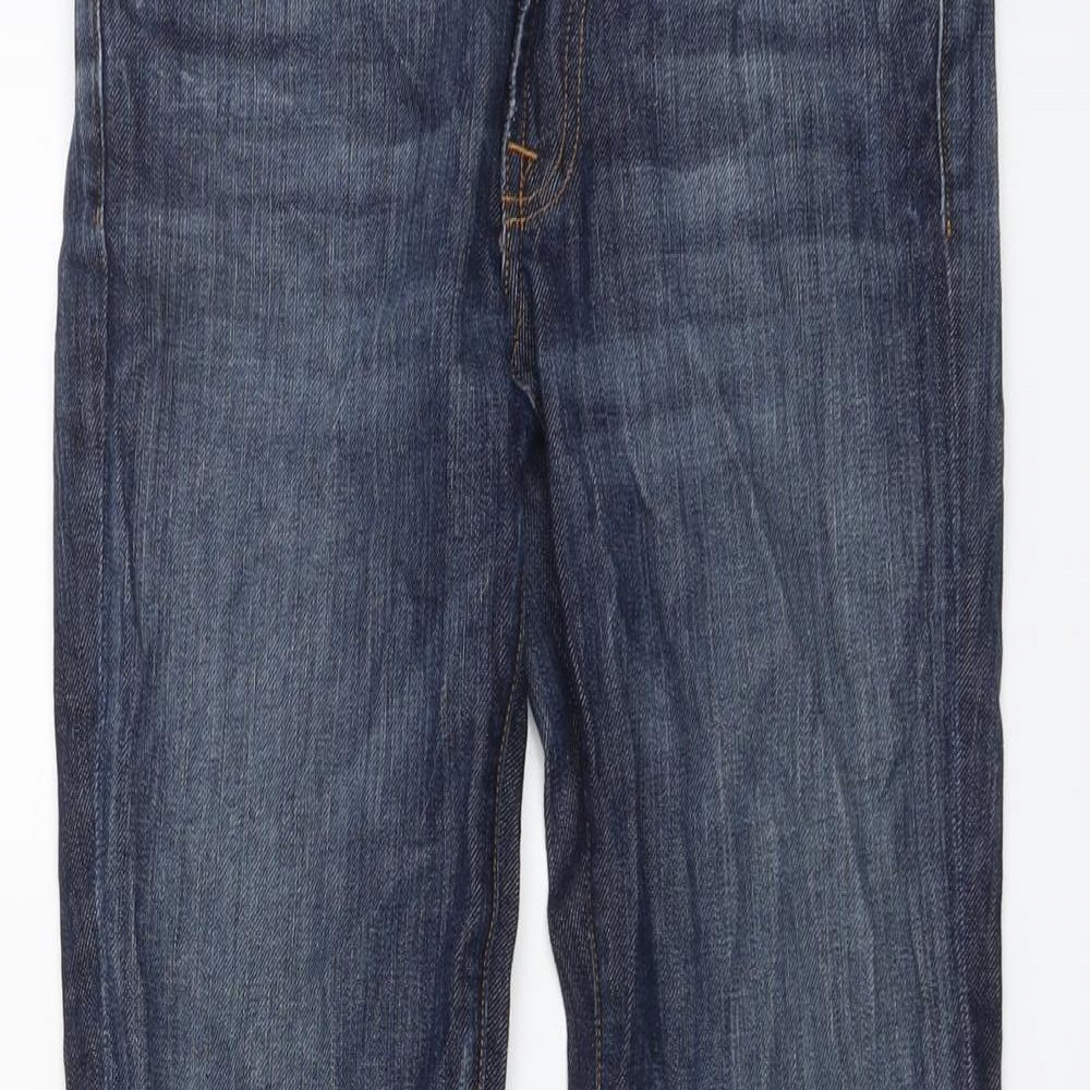 7 For All Mankind Womens Blue Cotton Bootcut Jeans Size 27 in L32 in Regular Button