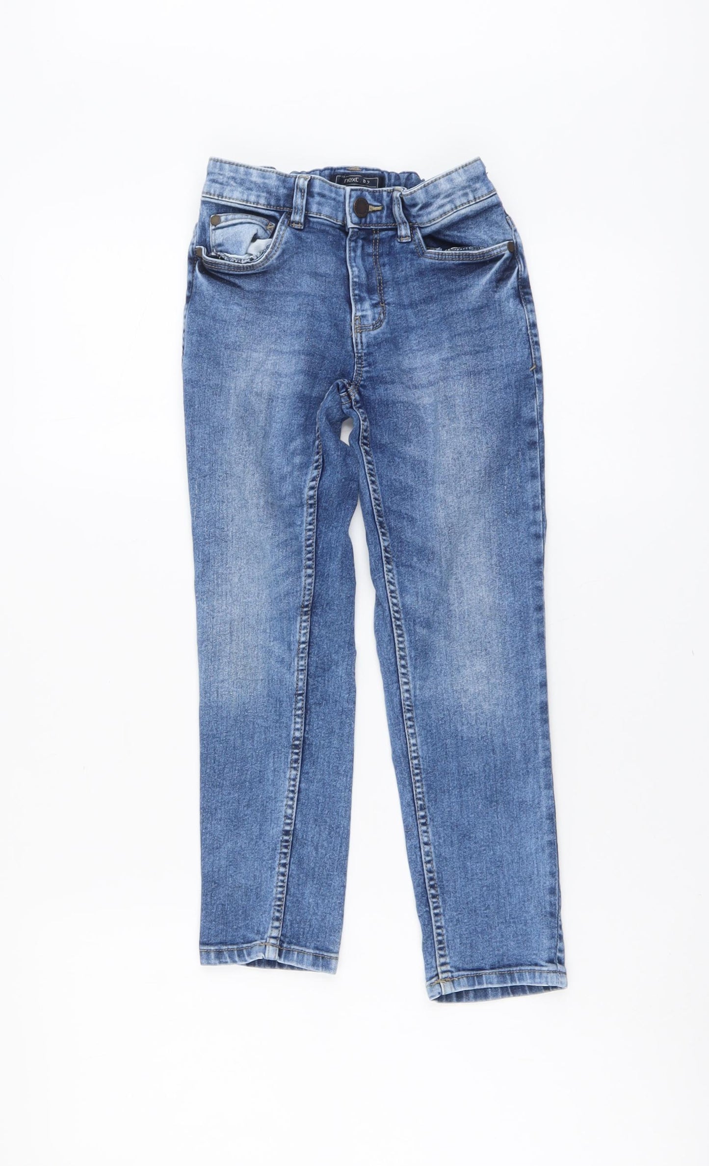 NEXT Boys Blue Cotton Tapered Jeans Size 8 Years Regular Button