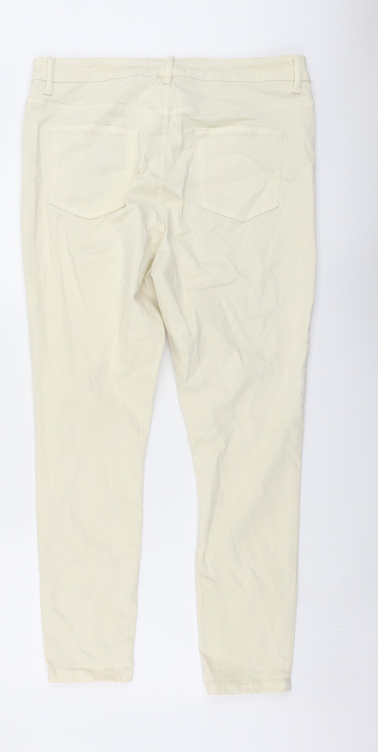 Denim & Co. Womens Beige Cotton Skinny Jeans Size 18 L27 in Regular Button