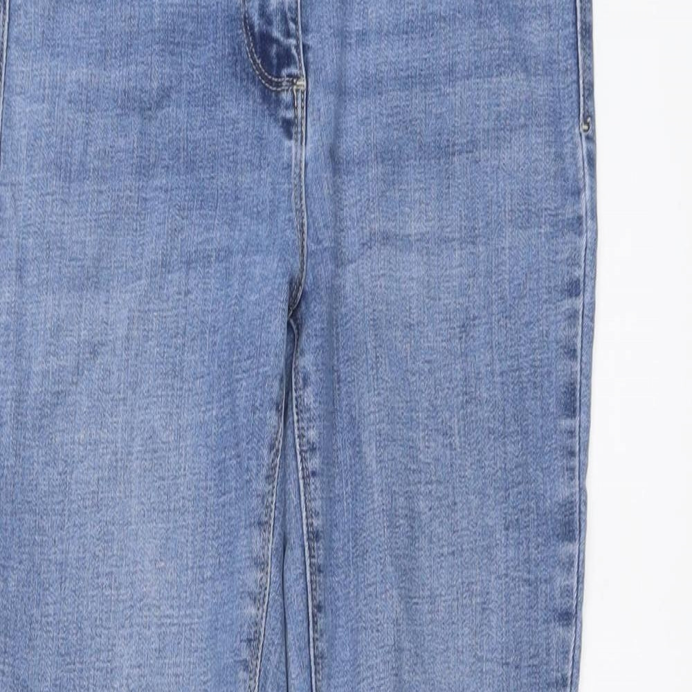 NEXT Womens Blue Cotton Skinny Jeans Size 10 L26 in Regular Button