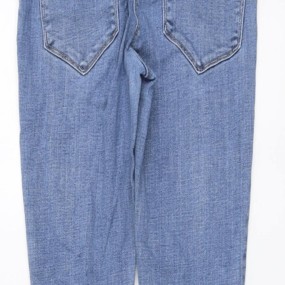 NEXT Womens Blue Cotton Skinny Jeans Size 10 L26 in Regular Button