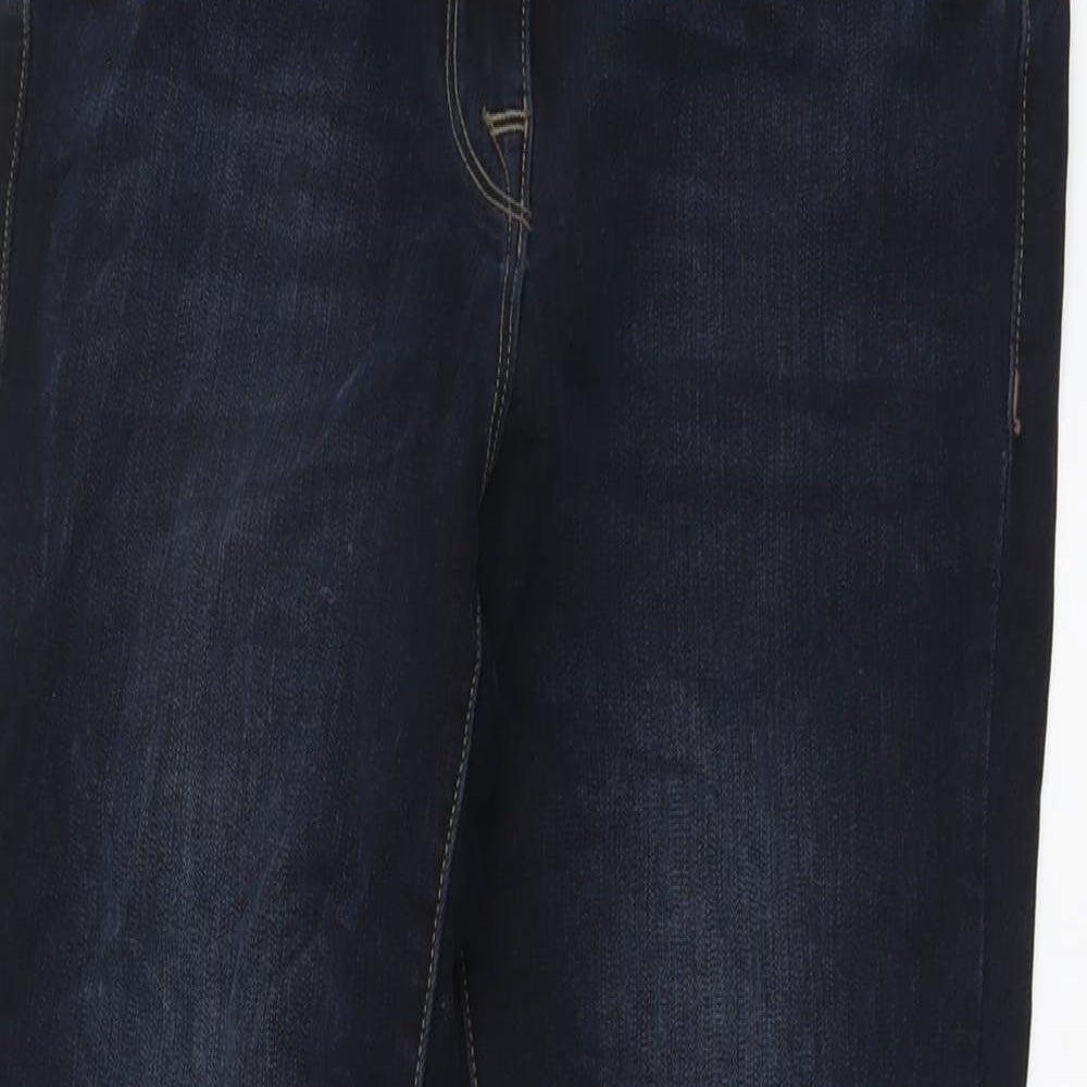 NEXT Womens Blue Cotton Straight Jeans Size 12 L28 in Regular Button