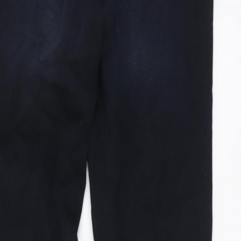 NEXT Womens Blue Cotton Straight Jeans Size 12 L28 in Regular Button