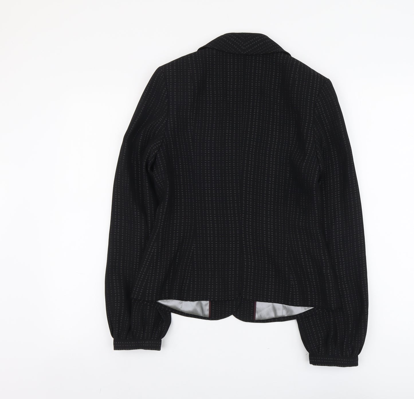 NEXT Womens Black Geometric Polyester Jacket Blazer Size 8