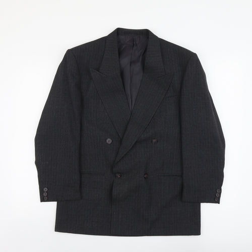 Marks and Spencer Mens Grey Striped Polyester Jacket Suit Jacket Size L Regular