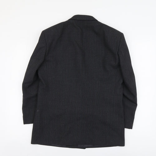 Marks and Spencer Mens Grey Striped Polyester Jacket Suit Jacket Size L Regular