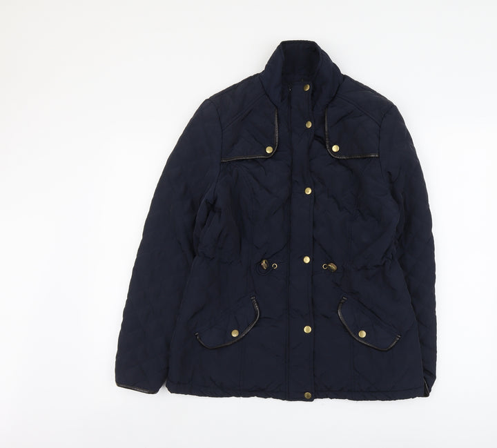 Atmosphere Womens Blue Quilted Jacket Size 10 Zip