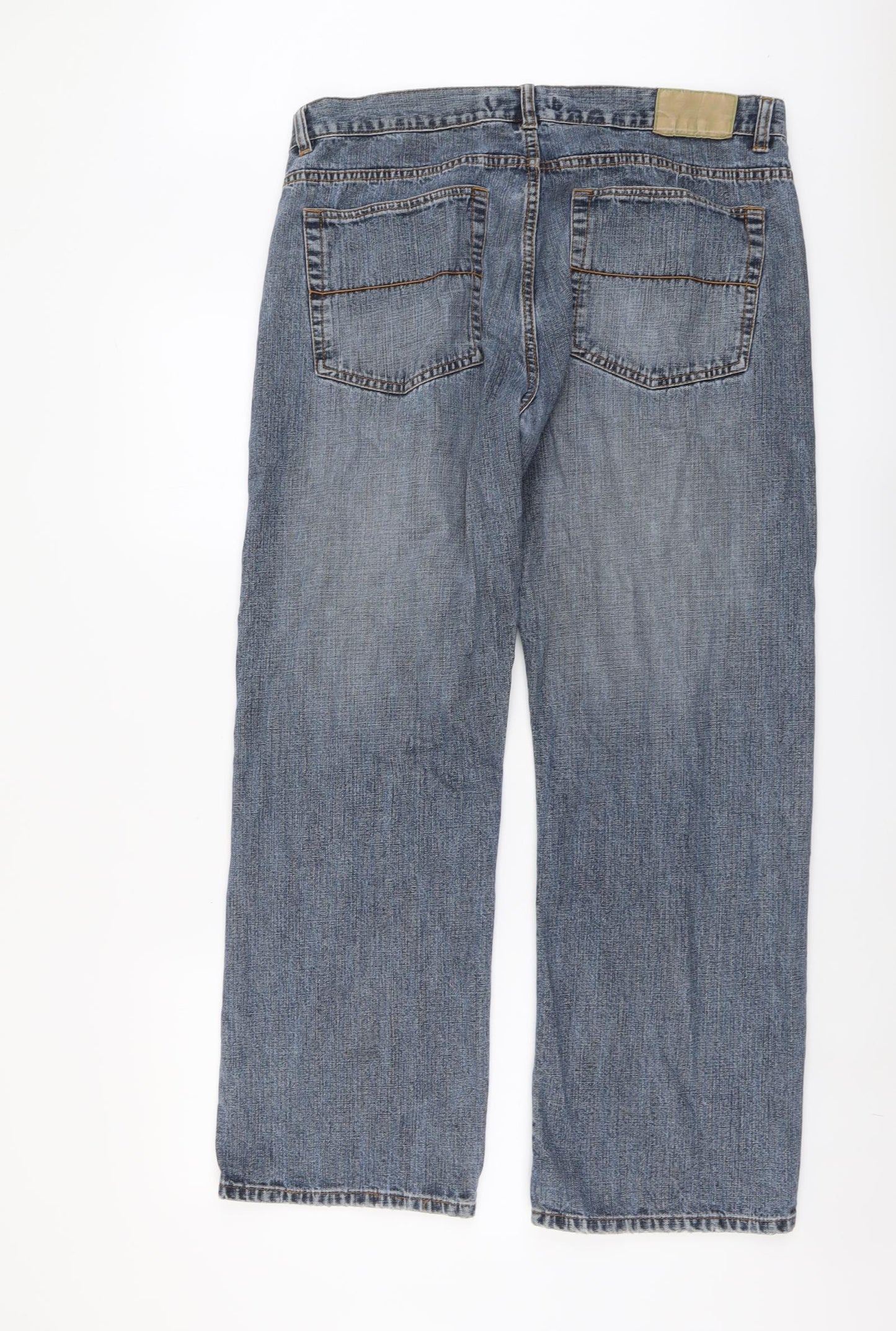 TU Mens Blue Cotton Straight Jeans Size 36 in L29 in Regular Button