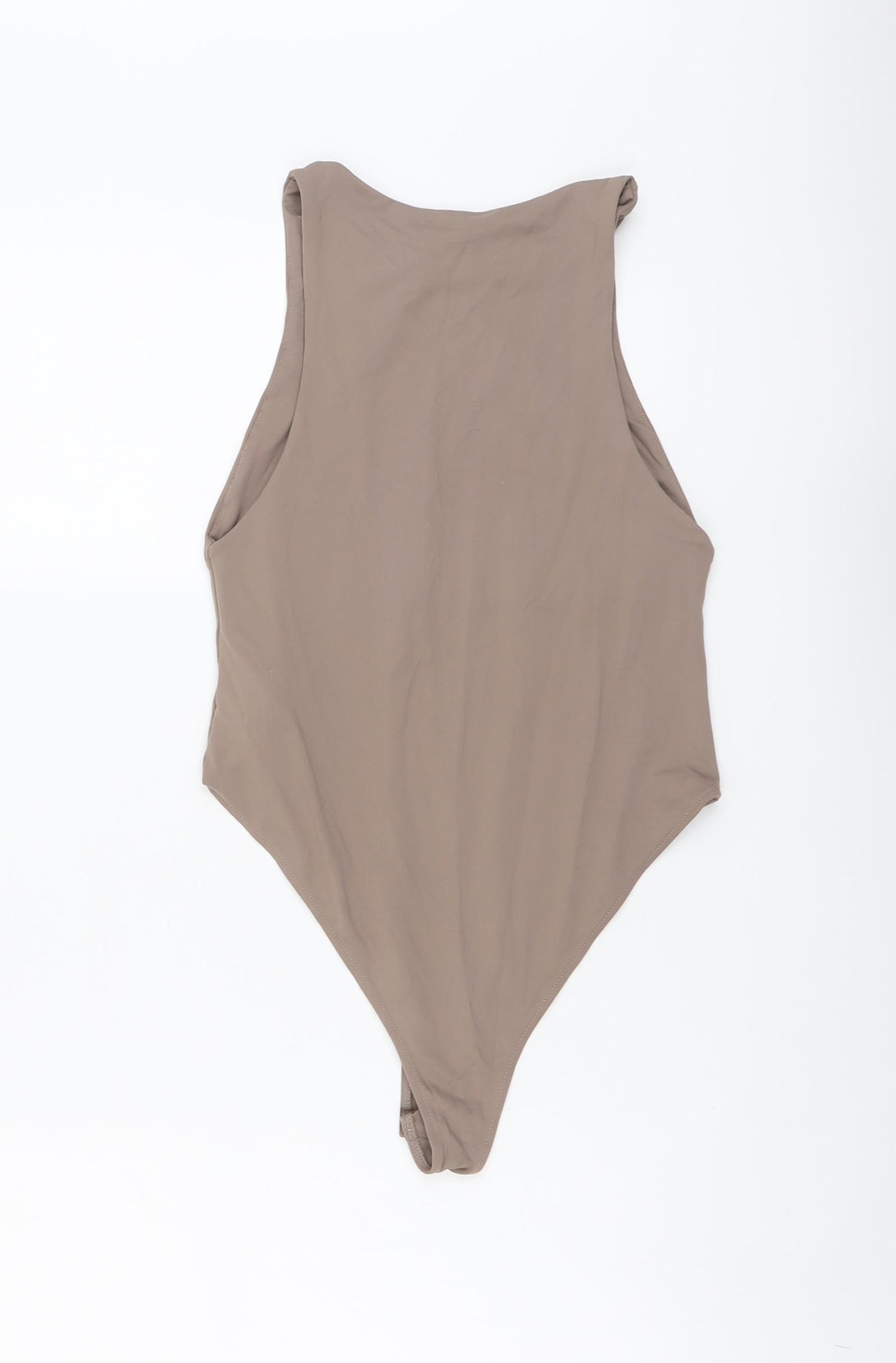 Zara Womens Beige Polyester Bodysuit One-Piece Size M Snap