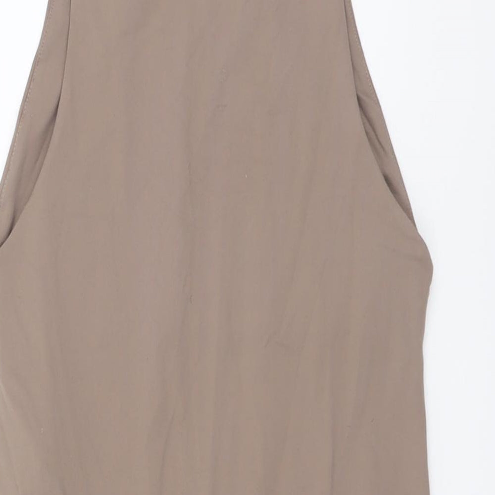 Zara Womens Beige Polyester Bodysuit One-Piece Size M Snap