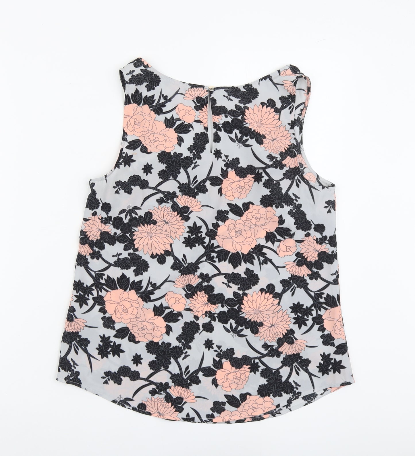 Oasis Womens Multicoloured Geometric Polyester Basic Tank Size 10 Scoop Neck