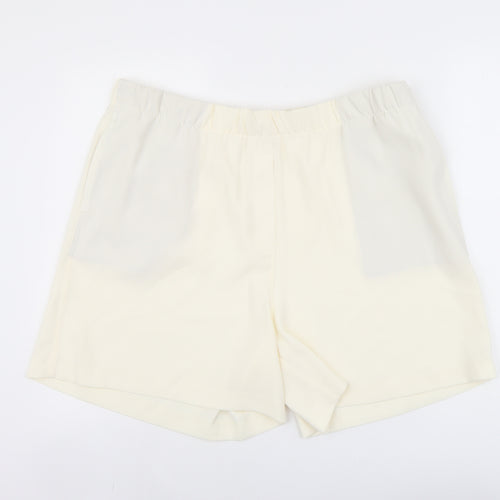 Marks and Spencer Womens Ivory Polyester Bermuda Shorts Size 20 L5 in Regular Pull On