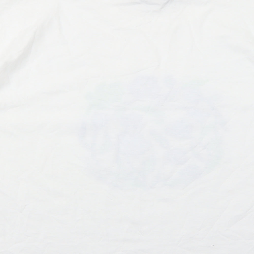 Marks and Spencer Womens White Viscose Basic T-Shirt Size 14 Round Neck