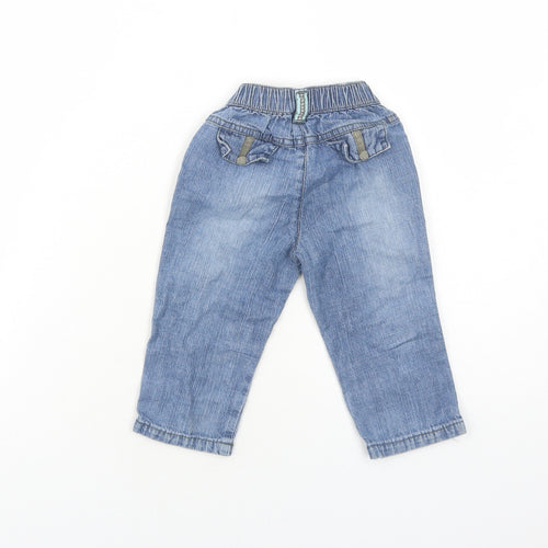 George Boys Blue Cotton Jogger Jeans Size 6-9 Months L50 cm Button