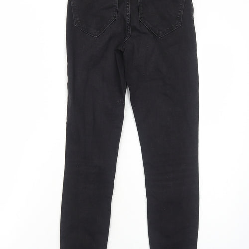 River Island Womens Black Cotton Straight Jeans Size 8 Regular Zip