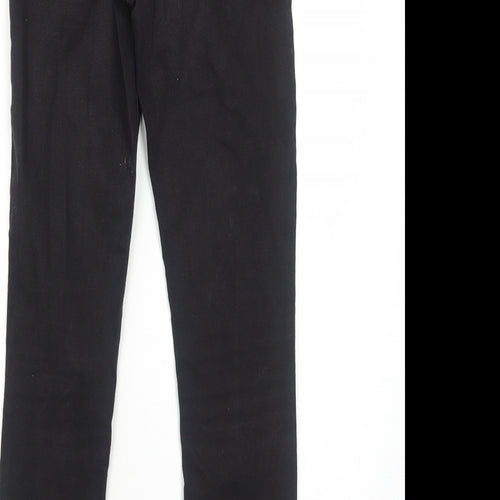 River Island Womens Black Cotton Straight Jeans Size 8 Regular Zip
