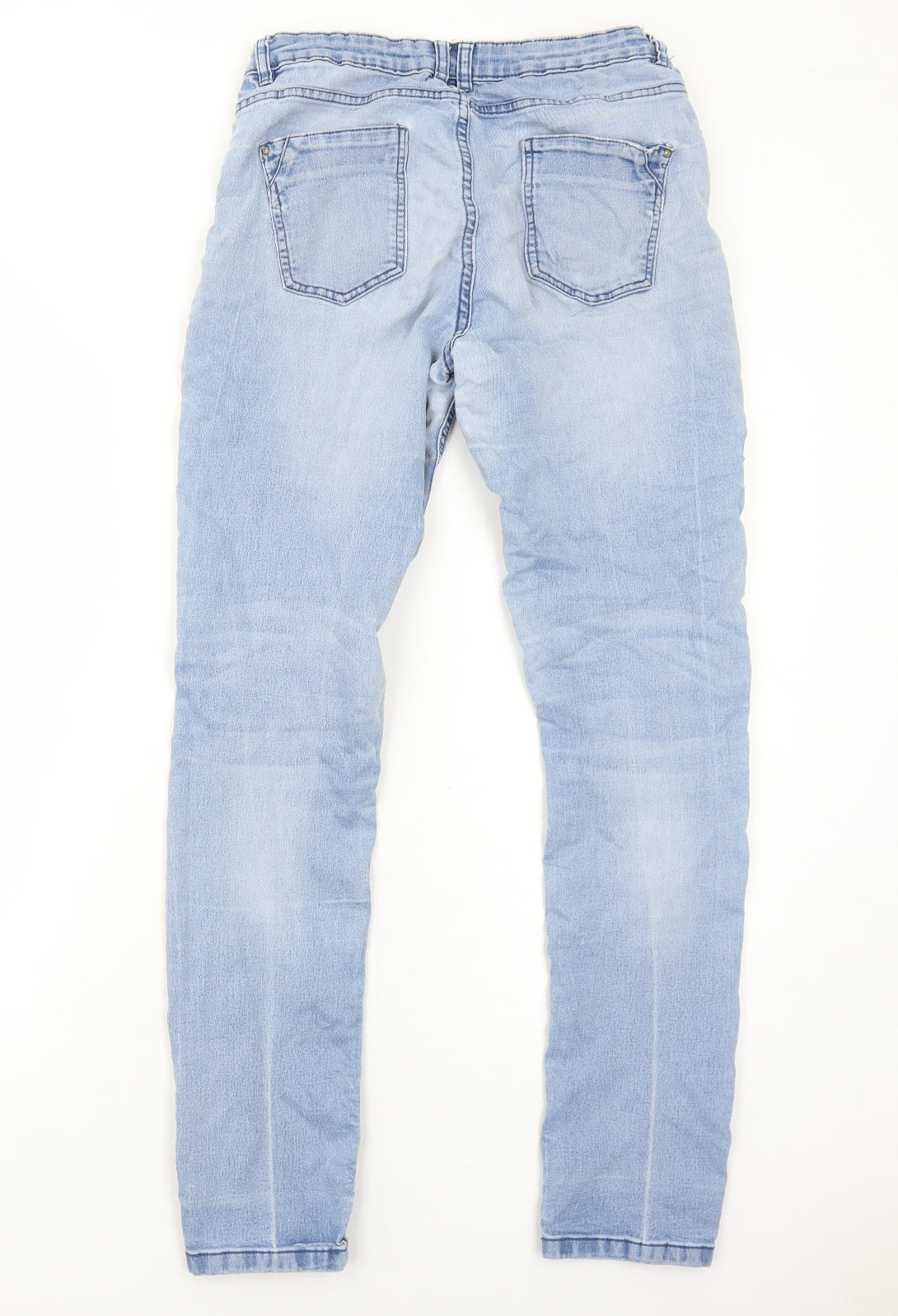Primark Womens Black Cotton Straight Jeans Size 12 Regular Zip