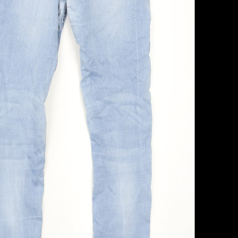 Primark Womens Black Cotton Straight Jeans Size 12 Regular Zip