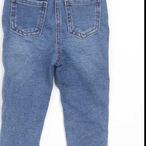 Matalan Girls Blue Cotton Jogger Jeans Size 9-12 Months L50 cm Pullover