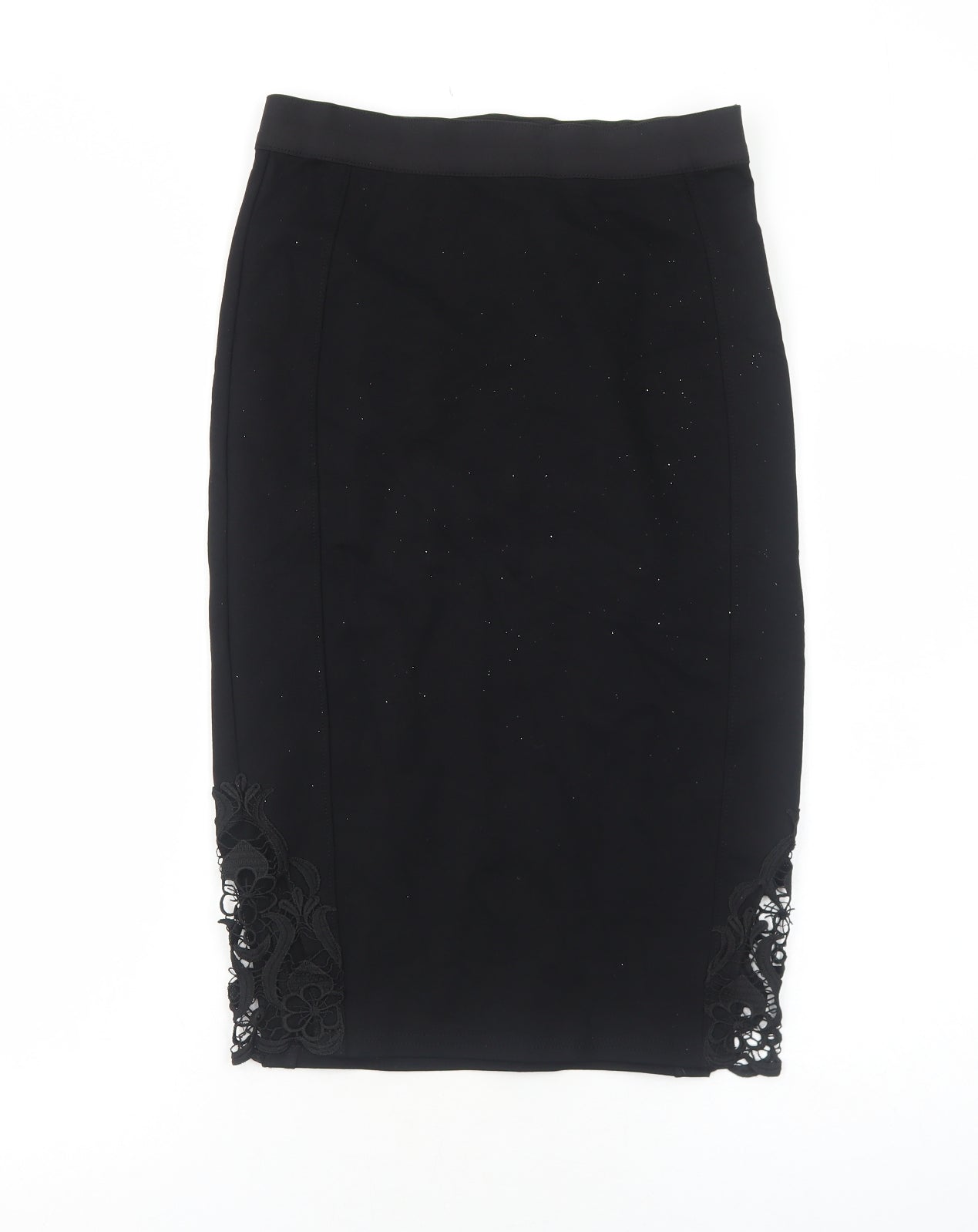 River Island Womens Black Viscose Straight & Pencil Skirt Size 12