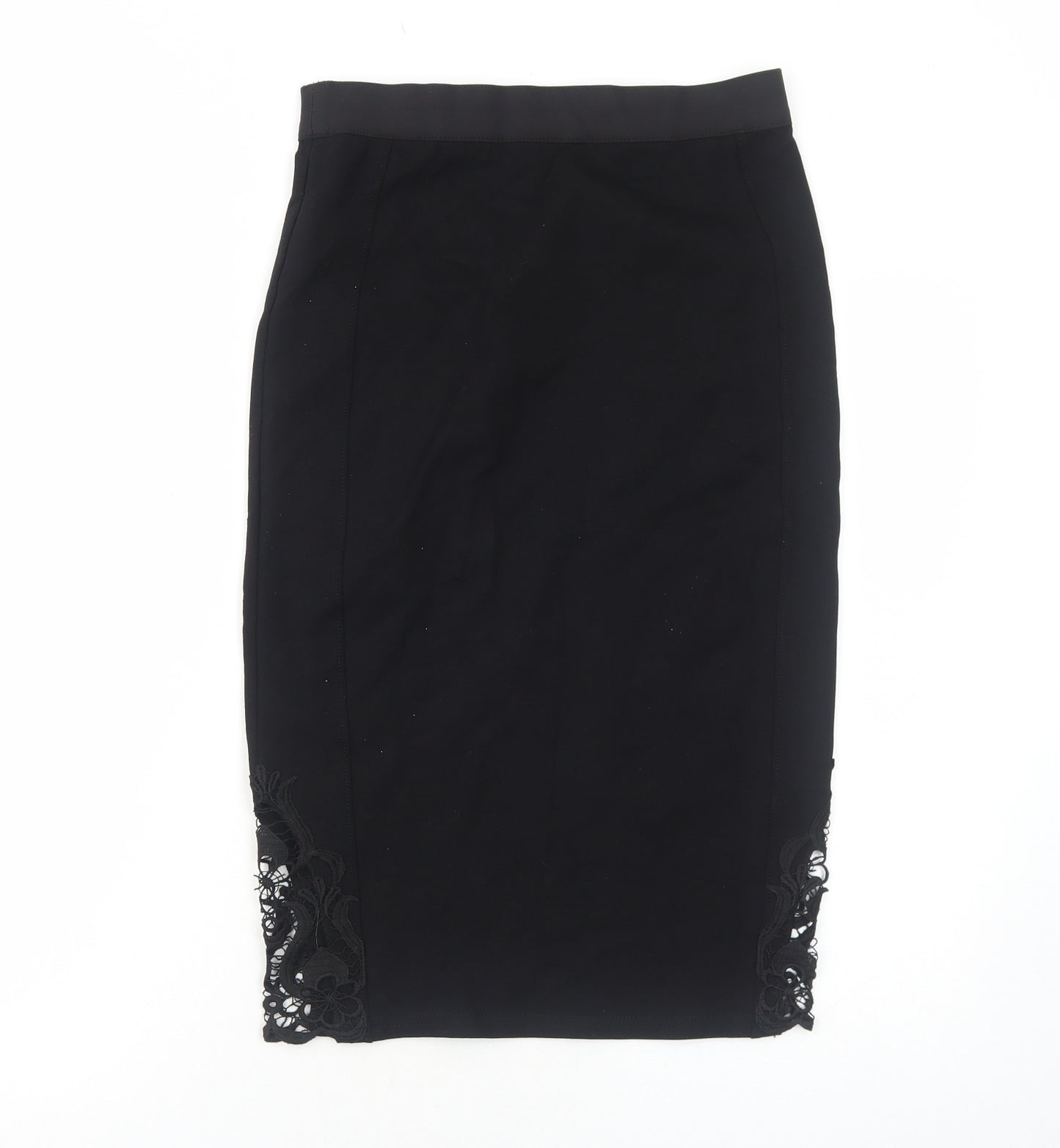 River Island Womens Black Viscose Straight & Pencil Skirt Size 12