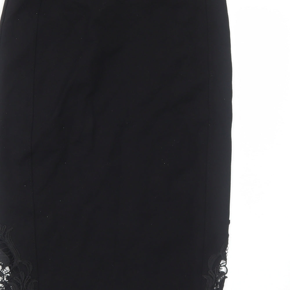 River Island Womens Black Viscose Straight & Pencil Skirt Size 12