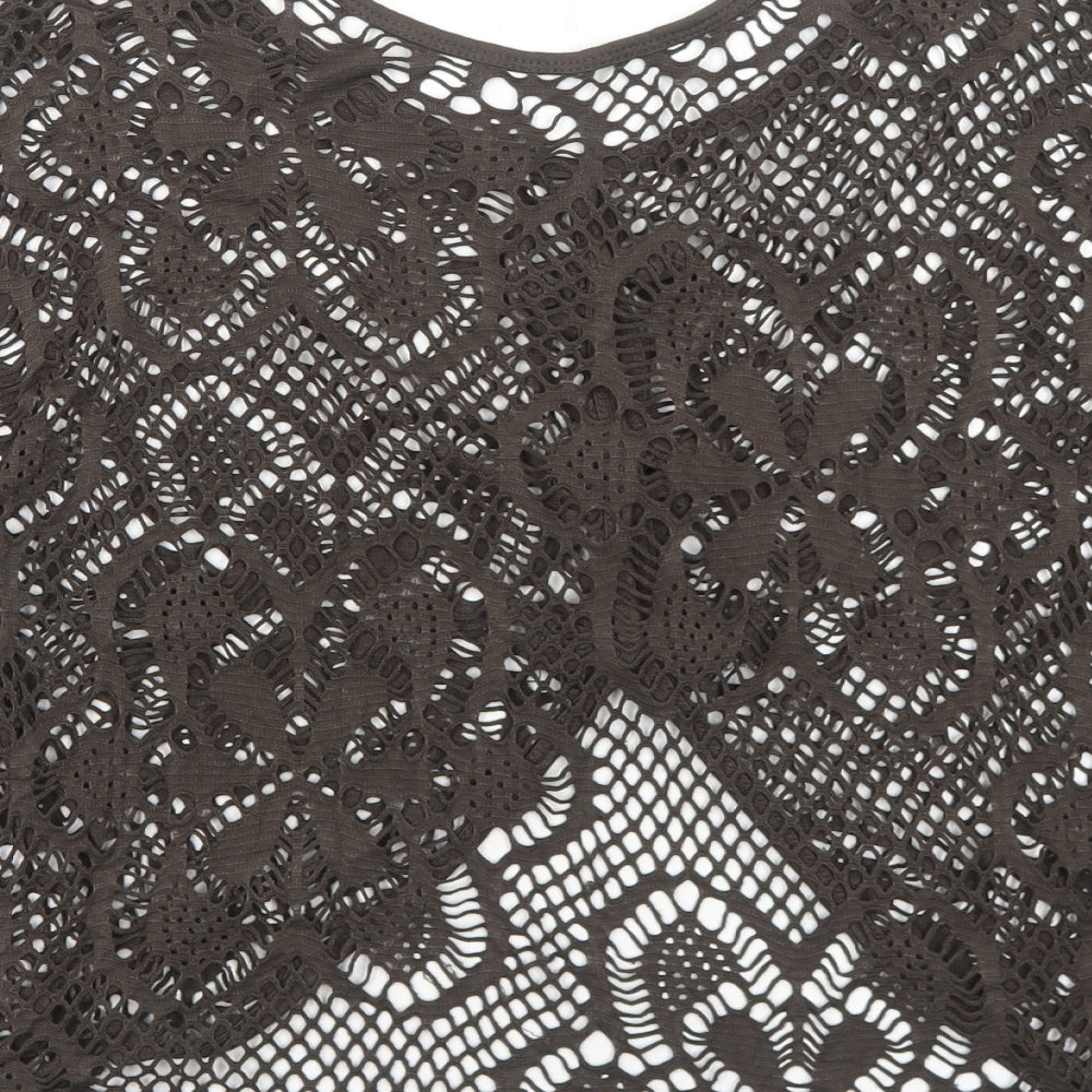 Preworn Womens Brown Viscose Basic Blouse Size M Scoop Neck