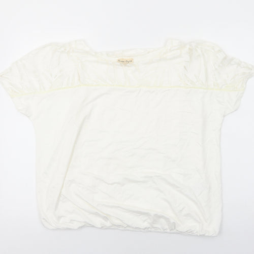 Phase Eight Womens White Viscose Basic Blouse Size 14 Round Neck