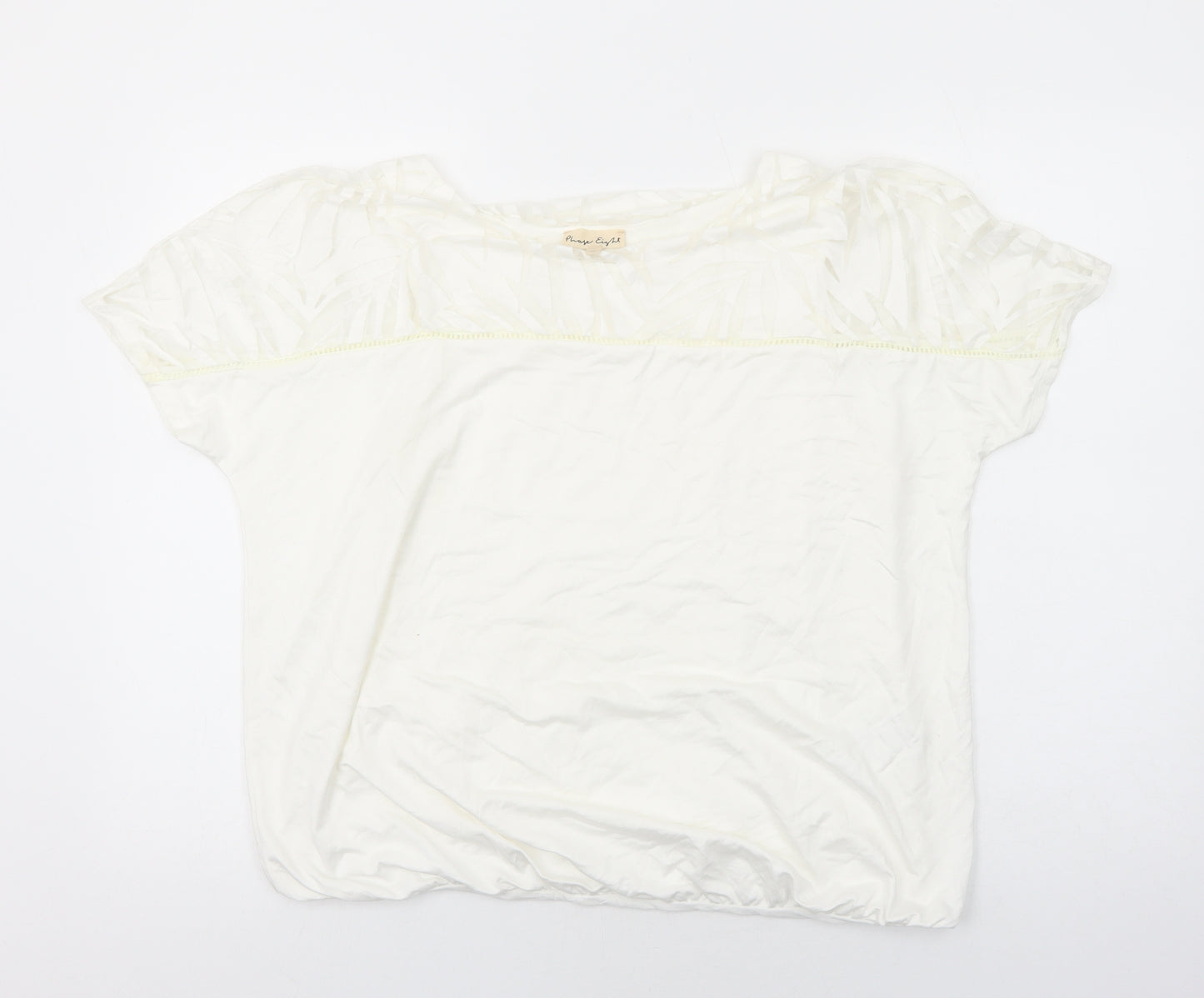 Phase Eight Womens White Viscose Basic Blouse Size 14 Round Neck