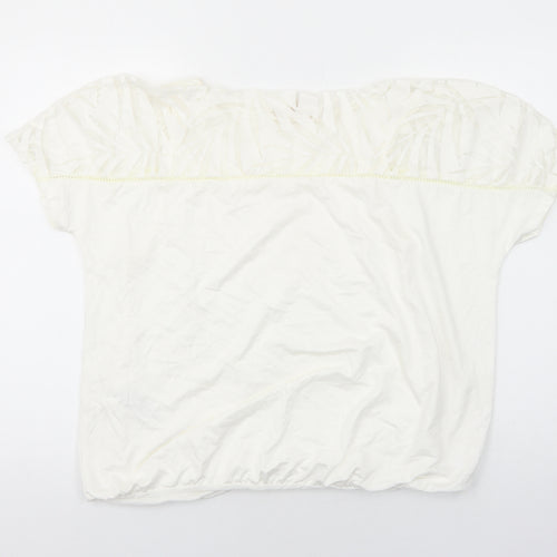 Phase Eight Womens White Viscose Basic Blouse Size 14 Round Neck