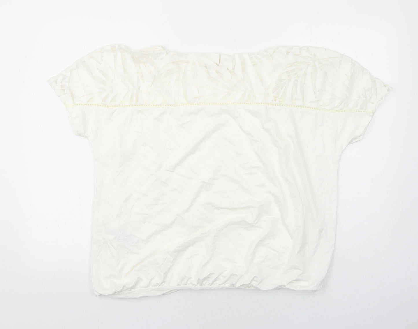 Phase Eight Womens White Viscose Basic Blouse Size 14 Round Neck