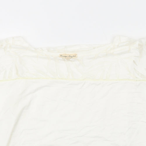 Phase Eight Womens White Viscose Basic Blouse Size 14 Round Neck