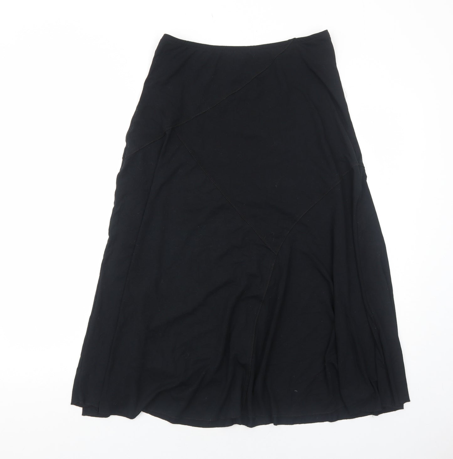 Preworn Womens Black Viscose Peasant Skirt Size 12