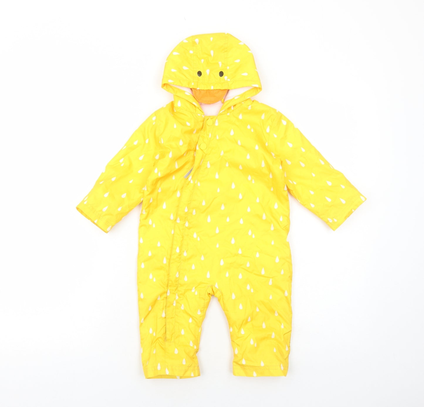 Marks and Spencer Baby Yellow Geometric Basic Coat Snowsuit Size 9-12 Months Zip