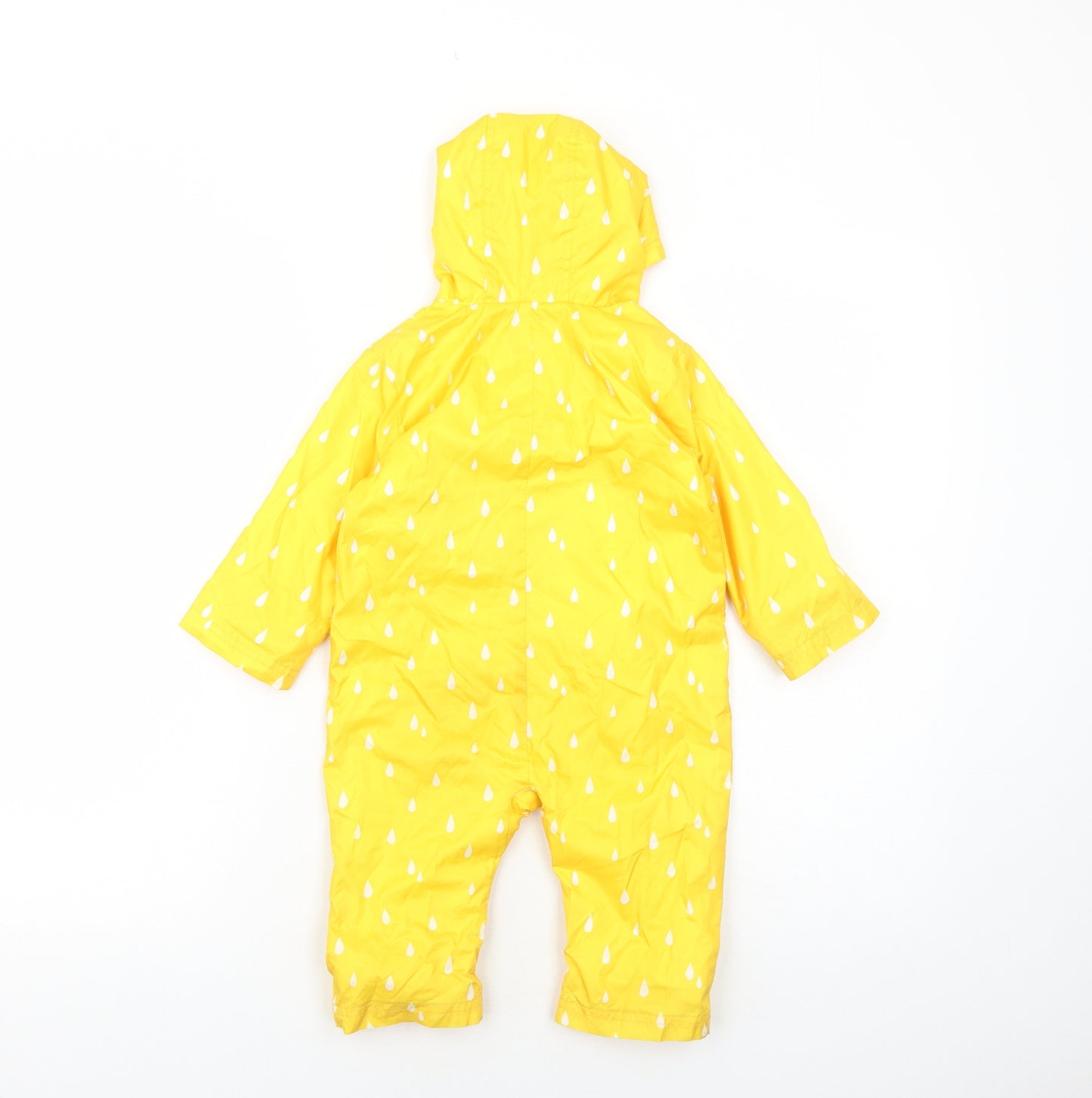 Marks and Spencer Baby Yellow Geometric Basic Coat Snowsuit Size 9-12 Months Zip