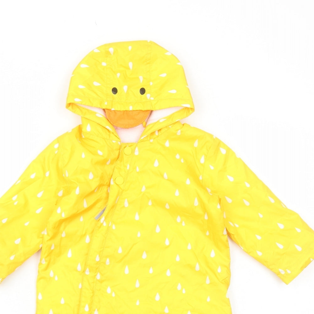Marks and Spencer Baby Yellow Geometric Basic Coat Snowsuit Size 9-12 Months Zip