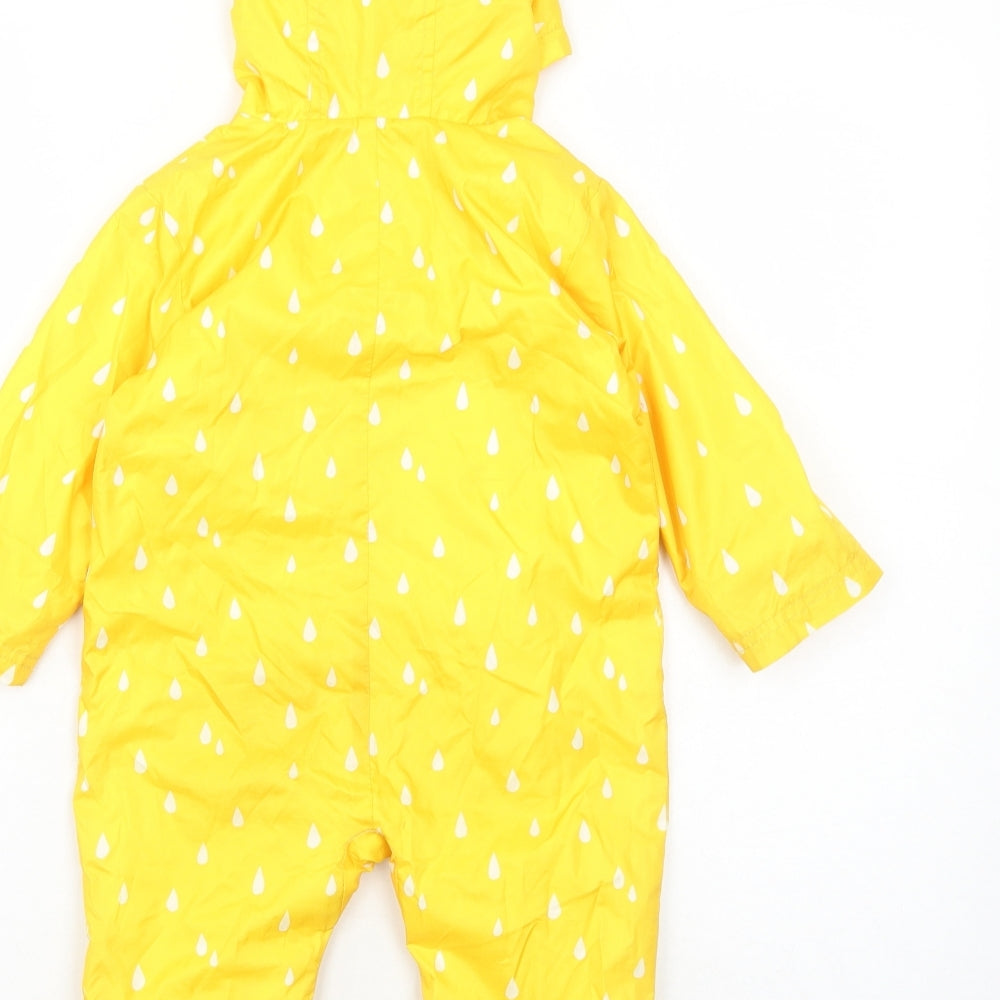 Marks and Spencer Baby Yellow Geometric Basic Coat Snowsuit Size 9-12 Months Zip