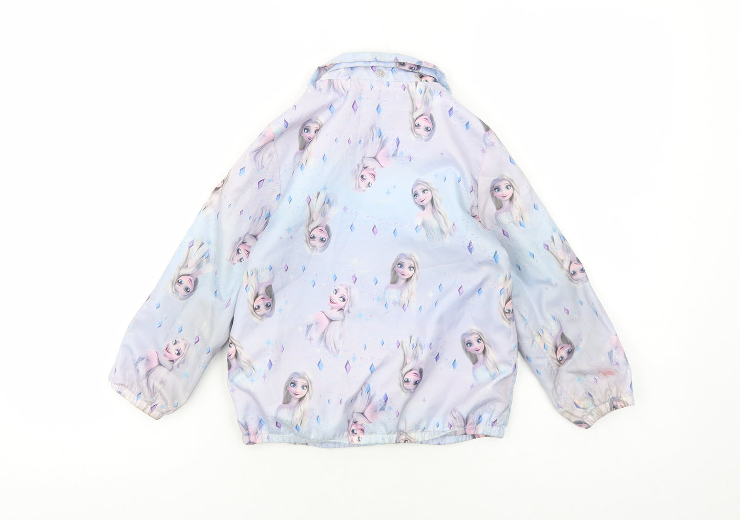 H&M Girls Blue Geometric Basic Jacket Jacket Size 4-5 Years Zip - Frozen