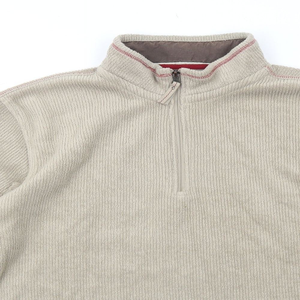 Marks and Spencer Mens Beige Polyester Pullover Sweatshirt Size L
