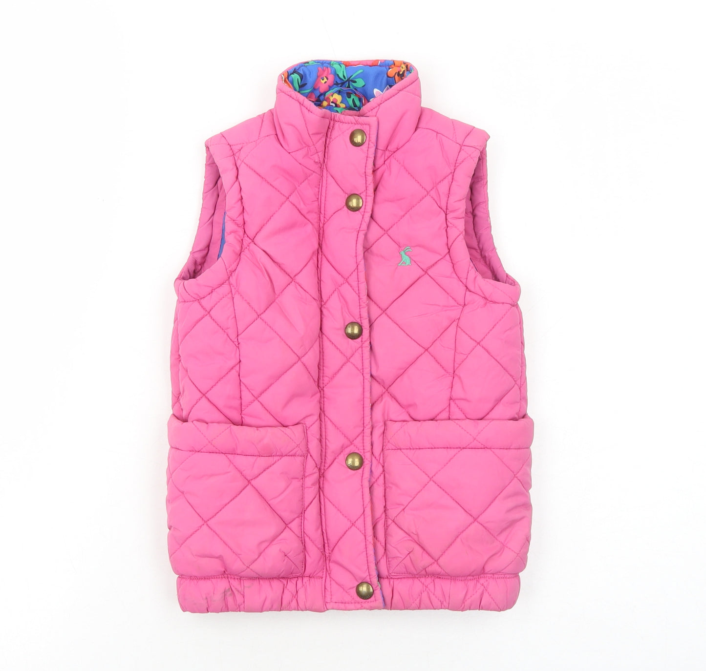 Joules Girls Pink Gilet Jacket Size 4 Years Zip