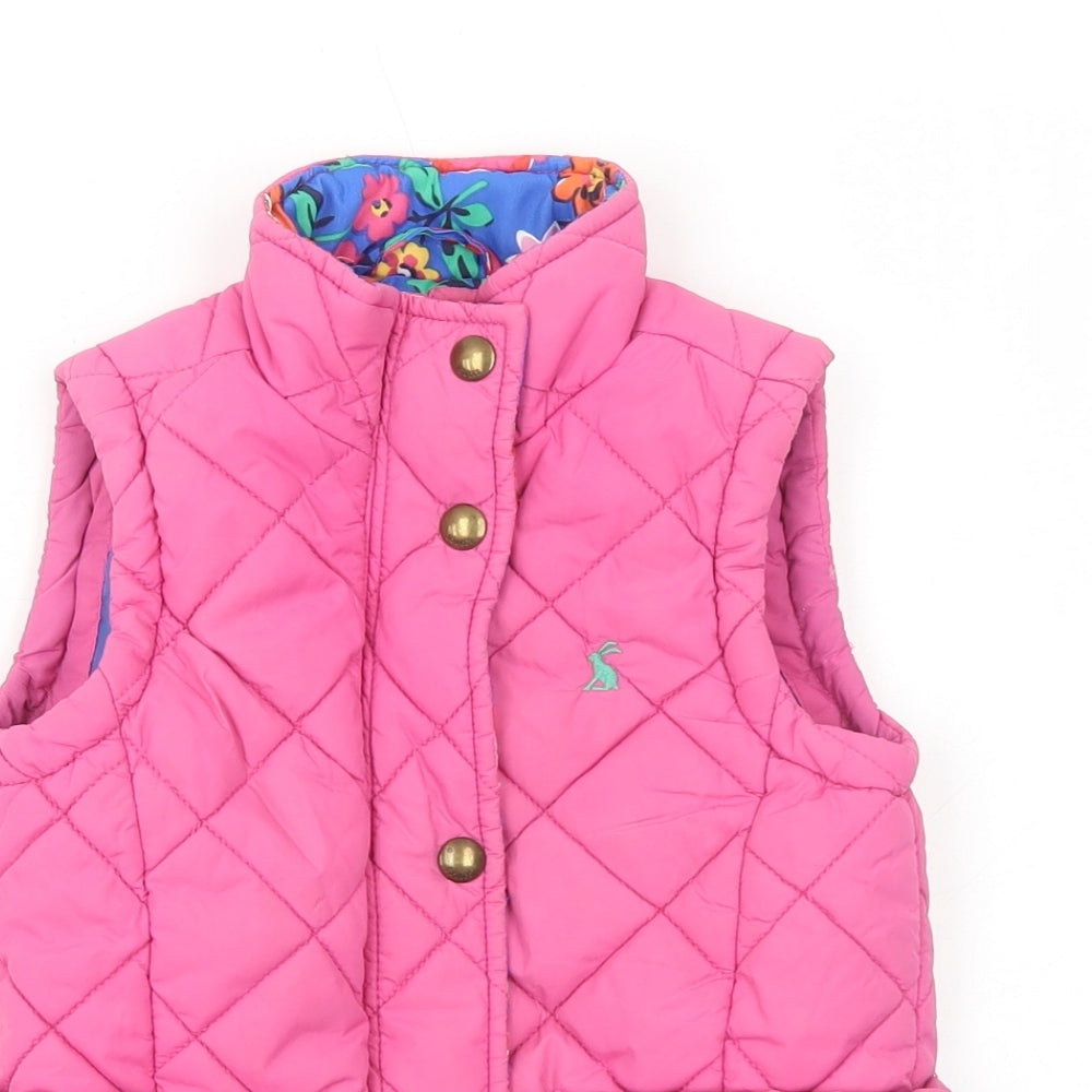 Joules Girls Pink Gilet Jacket Size 4 Years Zip