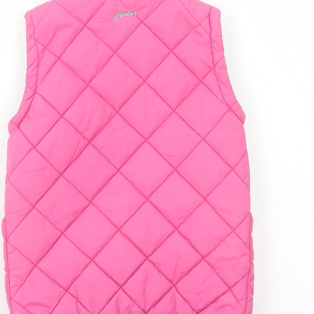 Joules Girls Pink Gilet Jacket Size 4 Years Zip