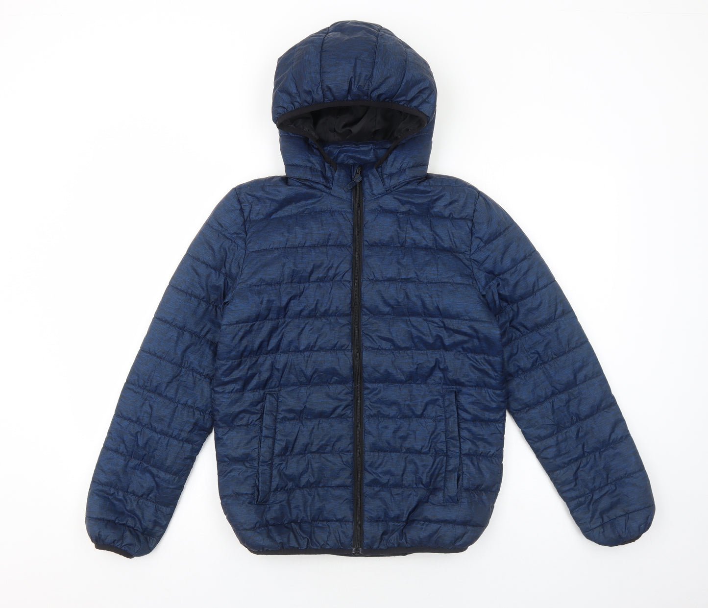 H&M Boys Blue Quilted Jacket Size 11-12 Years Zip