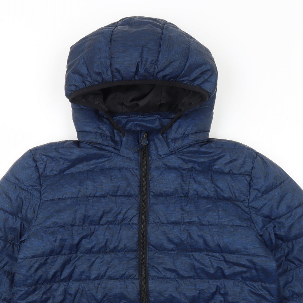 H&M Boys Blue Quilted Jacket Size 11-12 Years Zip